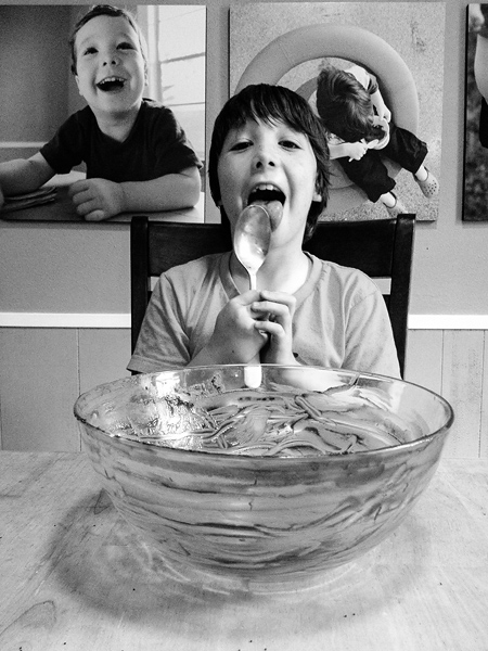 Licking the spoon